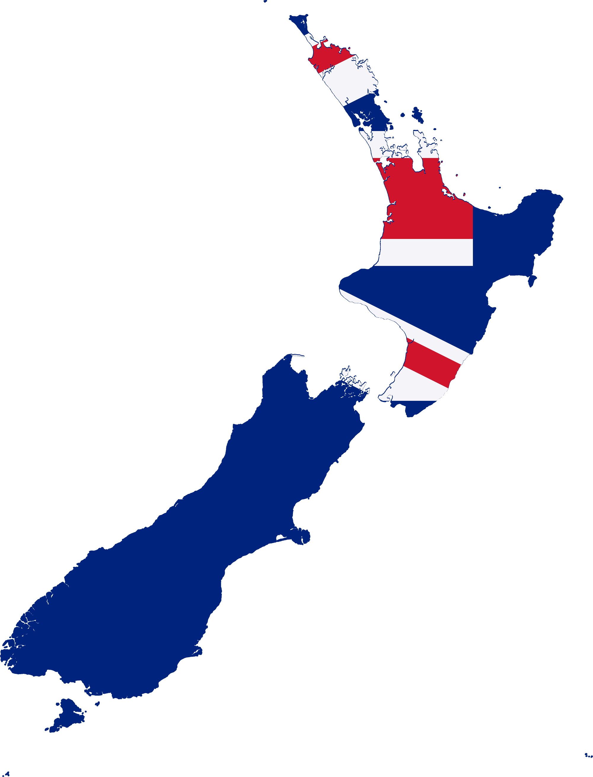 Flag map of New Zealand